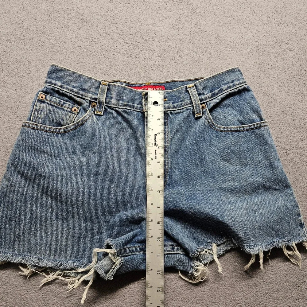 Vtg Levi's 550 Cut Off Shorts Womens 10S Blue Denim Classic Relaxed Fit Red Tab